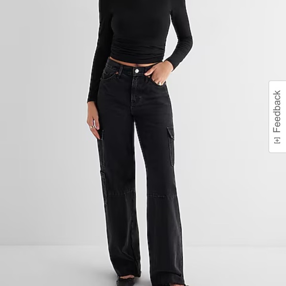 Express High Rise Cargo Jeans - Picture 5 of 6